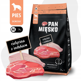 Pan Mięsko suché teľacie krmivo 3 kg